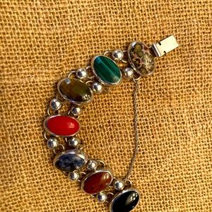 Heavy Sterling Silver Scarab Bracelet!